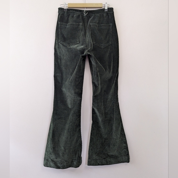 A loves A Green Corduroy High Rise Flare Sailor Jeans Seafarer - Picture 2 of 9